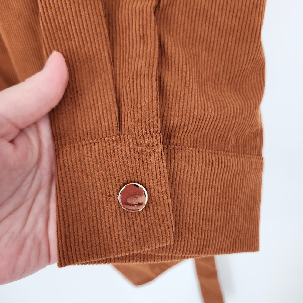 Cupshe NWT Brown Belted Corduroy Mini Dress Womens Large Earthy Indie Downtown - Picture 8 of 8